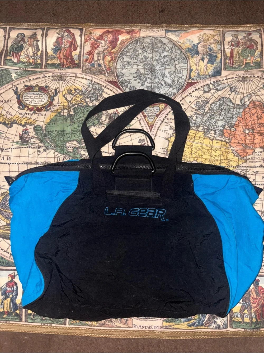 L.A. Gear Black & Blue Men's Duffel Bag